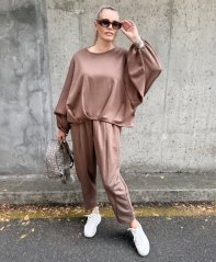Mokka hnědá trendy souprava LUX SORAYA