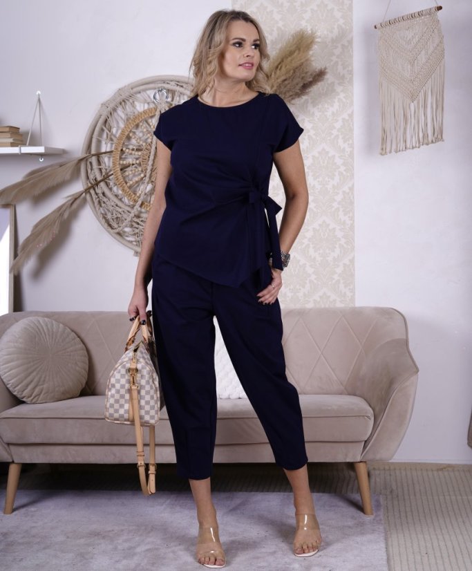 Tmavě modrá trendy souprava ELEGANT CHIC