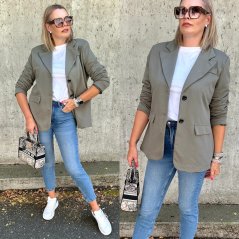 Khaki oversize mikinové sako s podšívkou MONTICELLO