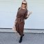 Čokoládově hnědá trendy souprava ELEGANT CHIC LONG