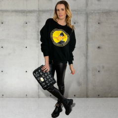 Černá OVERSIZE mikina s potiskem DUFFY DUCK