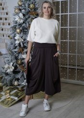 Čokoládově hnědá kalhotová sukně COMFORT FLOW