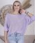 Světle fialkový svetřík netopýřího střihu s mašlí na zádech BELLA BOW
