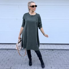 Khaki cordové šaty tulipánového střihu ULTIMATE