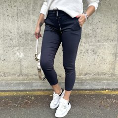 Tmavě modré elastické kalhoty HARWI