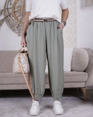 Khaki balónové kalhoty s páskem BOHEME