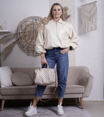 Světle béžová trendy koženková bunda EARLY