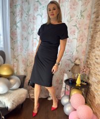 Černé basic midi šaty MIDNIGHT