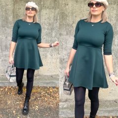 Smaragdově zelené šaty z máslového materiálu SUESS