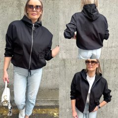 Černá trendy bunda FASHION