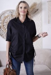 Černá oversize košile se stažením VARIA