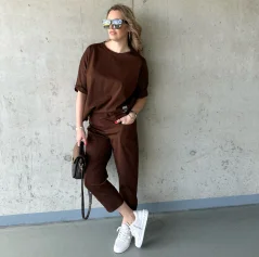 Čokoládově hnědá fashion souprava NATURE
