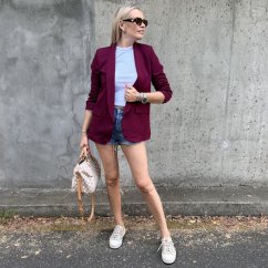 Burgundy červené klasické sako STELLA