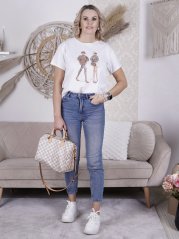 Bílé tričko s potiskem FASHION ICON