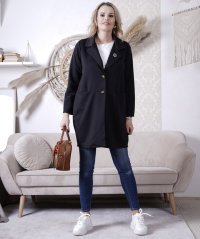 Černé delší sako / kabátek z máslového materiálu VICTORY