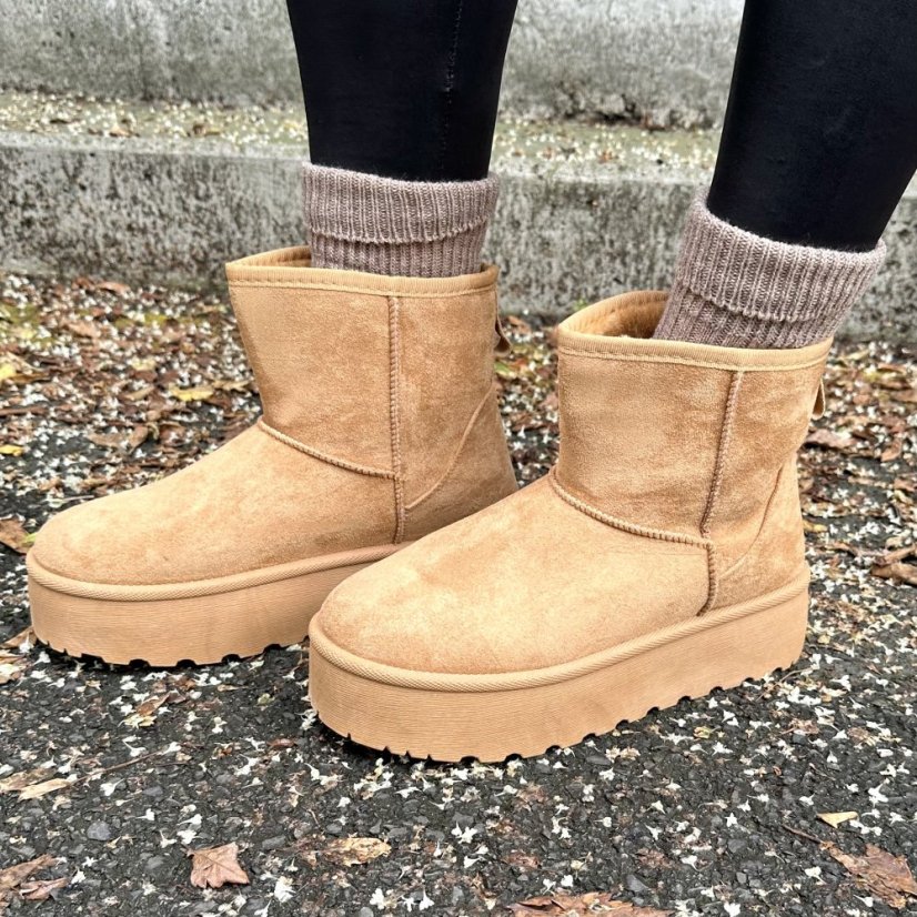 Camel hnědé válenky SNUGGY PLATFORM