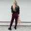 Burgundy červené elastické trendy kalhoty LUX ALORA