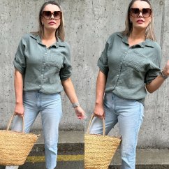 Khaki mušelínová košile ELISHABET