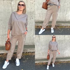 Mokka hnědá souprava volného střihu LUNARES