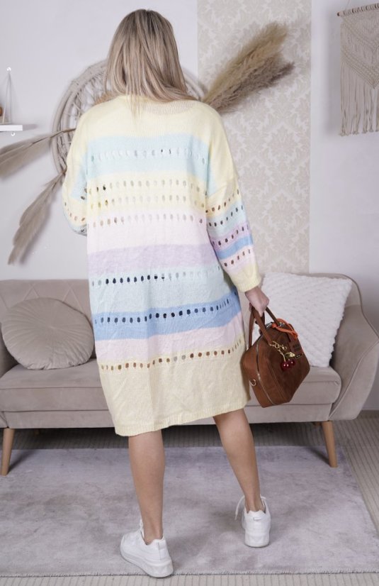 Světle žlutý maxi kardigan VIBES PASTEL