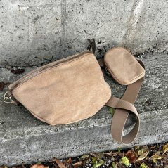 Béžová semišová ledvinka/crossbody SIDEN