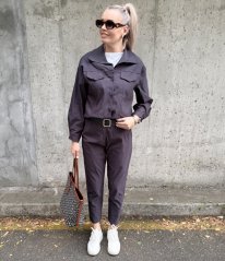 Antracitově šedá  košilová elastická bunda MADISON