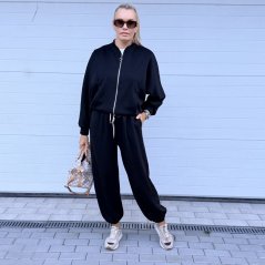 Černá souprava kalhoty a bomber bunda MELIA