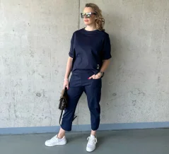 Tmavě modrá fashion souprava NATURE