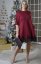 Burgundy červené šaty zdobené krajkou WAWE DRESS