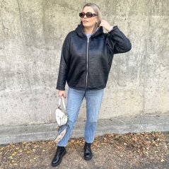 Černá beránková duběňáková bunda TEDDYLINE