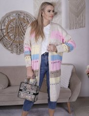 Béžový maxi kardigan VIBES PASTEL
