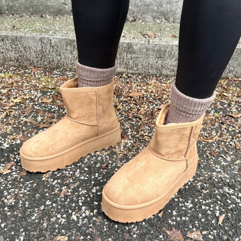 Camel hnědé válenky SNUGGY PLATFORM
