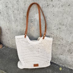 Krémová letní kabelka IBIZA CROCHET