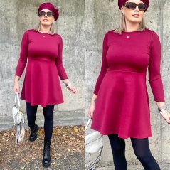 Burgundy červené šaty z máslového materiálu SUESS