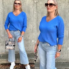 Královsky modrý basic svetřík SELAVI