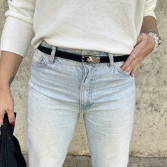 Černý pásek z pravé kůže LOPEZ