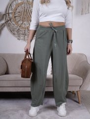 Khaki trendy balónové kalhoty ELARA LUX