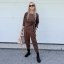 Čokoládově hnědá trendy souprava ELEGANT CHIC LONG