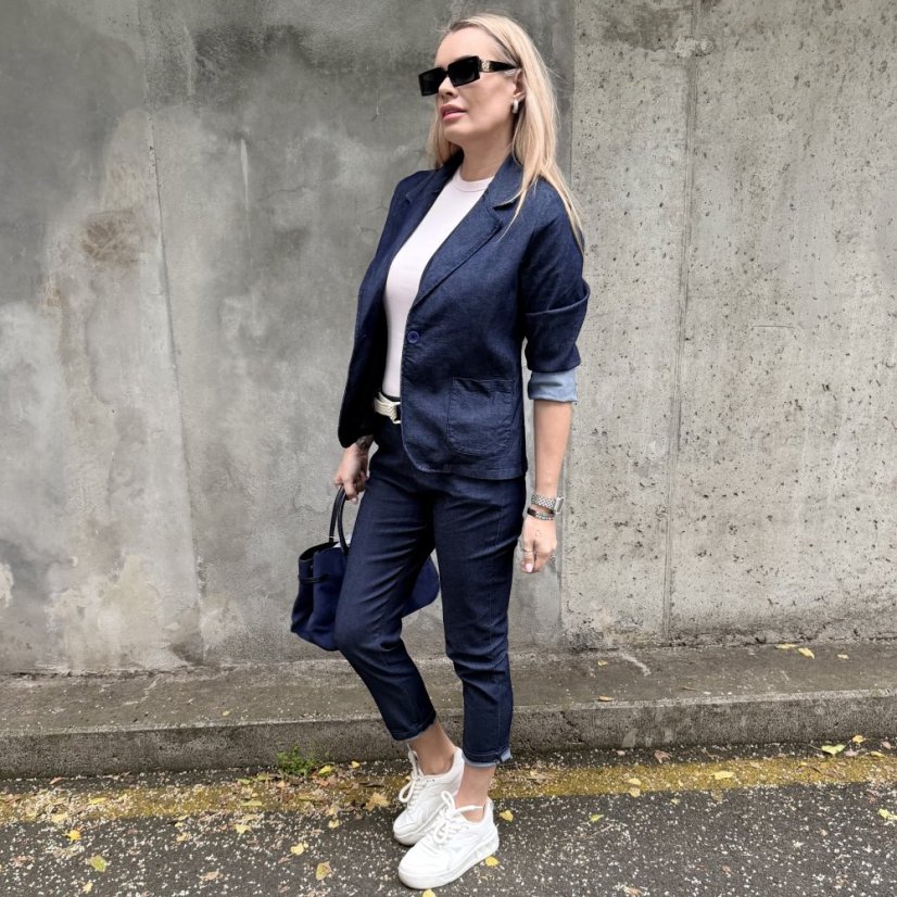 Tmavě modré džínové sako MONACO DENIM