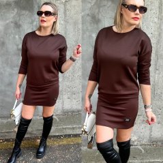 Čokoládově hnědé šaty s lemem LUXURY