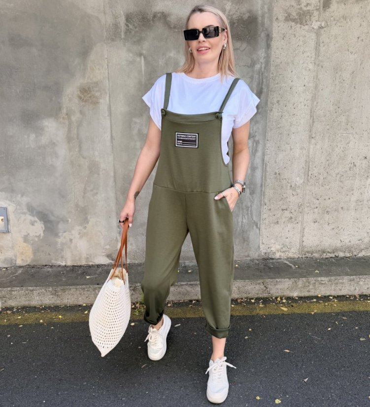 Khaki lacláče z máslového materiálu REFINING