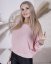 Světle růžový svetřík netopýřího střihu s mašlí na zádech BELLA BOW