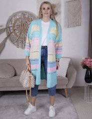Tyrkysový maxi kardigan VIBES PASTEL
