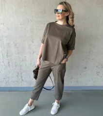 Khaki fashion souprava NATURE