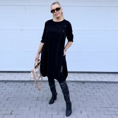 Černé cordové šaty tulipánového střihu ULTIMATE