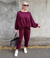 Burgundy červená trendy souprava LUX SORAYA
