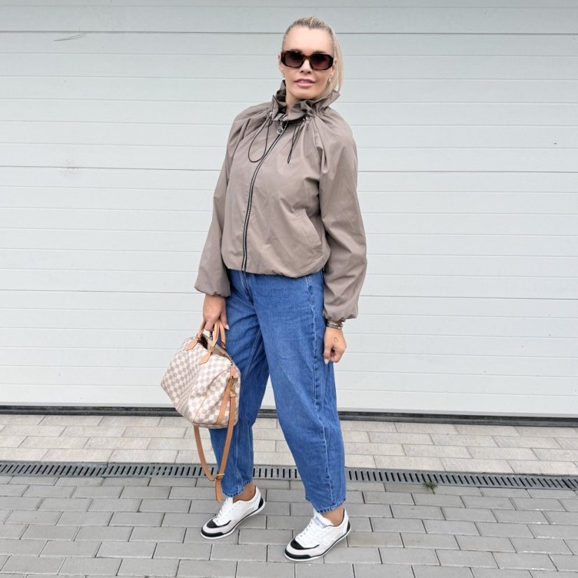 Mokka hnědá šusťáková bunda LUX AVENUE