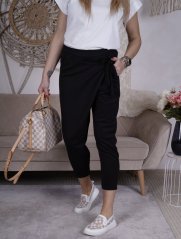 Černé kalhoty s překladem z máslového materiálu PHENOMEN