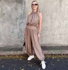 Mokka hnědá vzdušná trendy souprava NEFELI