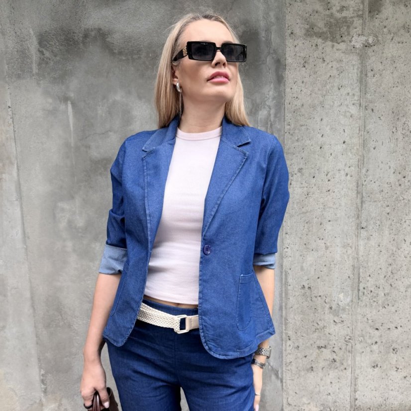 Světle modré džínové sako MONACO DENIM